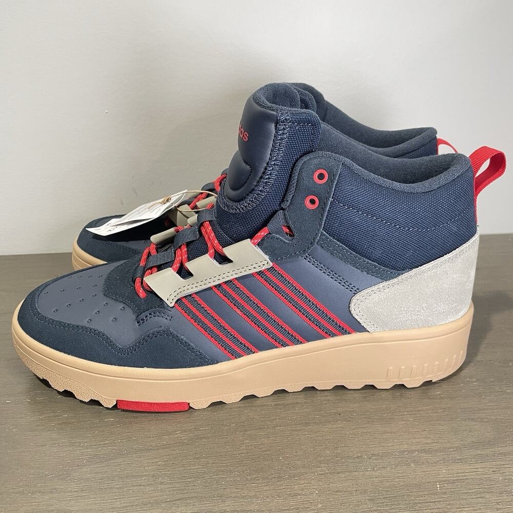 Adidas Mens size 11 Shoes NEW Hoops 4.0 Mid Winterized Trainers Blue JR6705